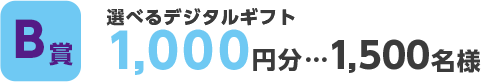 B賞：選べるデジタルギフト　1000円分…1500名様