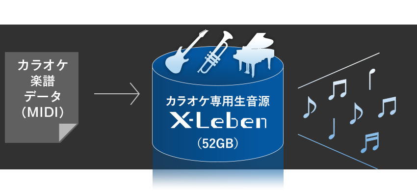 JOYSOUND MAX|カラオケ楽譜データ（MIDI）→カラオケ専用生音源「X-Leben」（52GB）